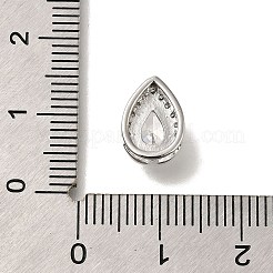 Brass Micro Pave Clear Cubic Zirconia Pendants&nbsp;KK-M301-05P