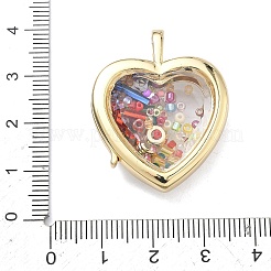 Brass Micro Pave Clear Cubic Zirconia Pendants&nbsp;KK-C251-07G-01