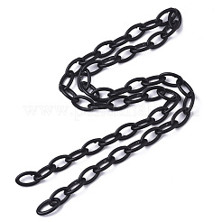 不透明なアクリルアズキチェーン  馬の目  ミックスカラー  13x8x2mm  18.5インチ〜19.29インチ（47~49cm）/連&nbsp;SACR-N010-001