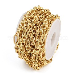 Brass Textured Oval Link Chains&nbsp;CHC-L054-02G