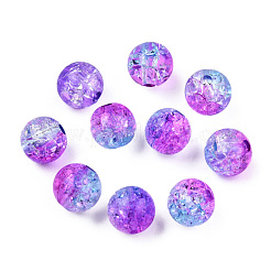 クリアクラックアクリルビーズ  ラウンド  蘭  8x7.5mm  穴：1.8mm  1700個/約500g&nbsp;CACR-N002-10A