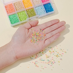 8000Pcs 10 Colors Fluorescent Color Glass Bugle Beads&nbsp;SEED-YW0001-32