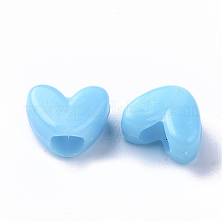 不透明なポリスチレン（ps）プラスチックビーズ  ハート  ミックスカラー  7x9.5x5mm  穴：3.5mm  約300個/50g&nbsp;X-KY-I004-23
