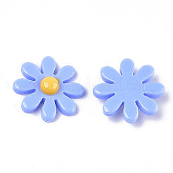 樹脂ビーズ  ペンダント作りに  片穴  花  コーンフラワーブルー  30.5x30.5x8mm  半分穴：1.2mm&nbsp;RESI-S374-01A-02