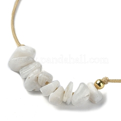 Natural Moonstone Chips Braided Bead Bracelets&nbsp;BJEW-JB09851-06