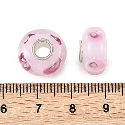 Lampwork & Brass Core European Beads&nbsp;LAMP-P019-01P-18