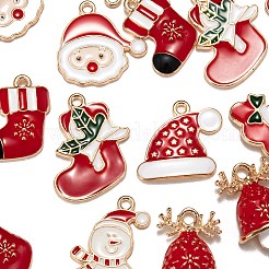 48Pcs 8 Style Christmas Theme Alloy Enamel Pendants&nbsp;ENAM-LS0001-47-RS