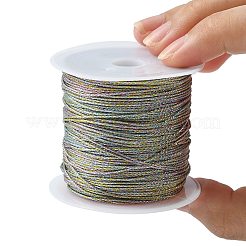 9プライマカロンカラーメタリックコード  ジュエリー作りのための  ラウンド  カラフル  0.6mm  約37.18ヤード（34m）/ロール&nbsp;MCOR-CJ0001-03D-03