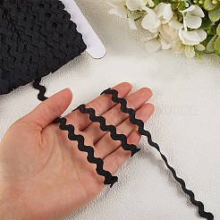 50 Yards Polyester Wavy Fringe Trim Ribbon&nbsp;SRIB-GF0001-42B