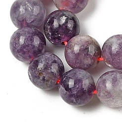 天然レピドライト/パープルマイカストーンビーズ連売り  ラウンド  12mm  穴：1mm  約31個/連  14.96''（38センチメートル）&nbsp;G-B133-A01-12MM