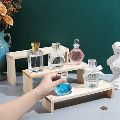 3Pcs 3 Sizes Rectangle Wooden Jewelry Organizer Display Riser Stands&nbsp;ODIS-WH0099-244A