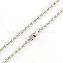 変色しにくい304ステンレススチールボールチェーンネックレス作り  ステンレス鋼色  27.5インチ（69.9cm）x2.4mm&nbsp;LS-NJEW-R225-06