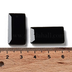 天然石オブシディアンペンダント  ファセット長方形チャーム  25x13x4~4.5mm  穴：1mm&nbsp;G-G063-01G