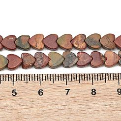 天然ピカソストーン/多色ジャスパービーズ連売り  ハート  6x6x2mm  穴：0.8mm  約69個/連  14.96''（38センチメートル）&nbsp;G-M403-A58-02