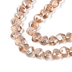 Electroplate Transparent Glass Beads Strands&nbsp;EGLA-Q133-01A