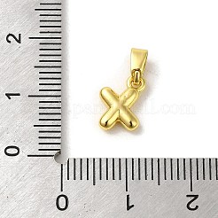 ラックメッキ真鍮チャーム  18KGP本金メッキ  長持ちメッキ  カドミウムフリー＆鉛フリー  文字x  11x7x2.5mm  穴：5x2.5mm&nbsp;KK-C053-04G-X