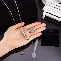 1Pc Word 304 Stainless Steel Column Urn Ashes Necklace&nbsp;DIY-TA0010-07E