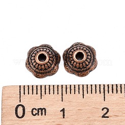 チベット風キャップ  カドミウムフリー＆ニッケルフリー＆鉛フリー  花  赤銅鉱  8x5mm  穴：2mm&nbsp;RLF11244Y-NF