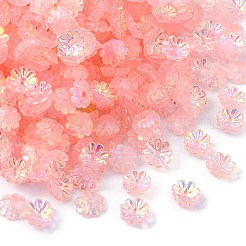 樹脂カボション  ネイルアートの装飾の付属品  ABカラーメッキ  花  ライトコーラル  7x2.5mm&nbsp;MRMJ-S042-003A
