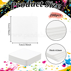正方形の紙の空白のグリーティングカード  はがき  ホワイト  70x70x0.5mm  200枚&nbsp;DIY-NB0015-57A