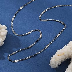 2mm 304ステンレススチールカーブチェーンネックレス  変色しない  ステンレス鋼色  17.09インチ（43.4cm）&nbsp;NJEW-T016-13P