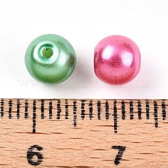 ベーキングペイント、パール加工ガラス、パールビーズ  ラウンド  ミックスカラー  6~6.5mm  穴：1~1.4mm&nbsp;X1-HY-Q003-6mm-M01