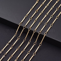 本金メッキ真鍮リンクバーチェーン  スプールで  ハンダ付け  18KGP本金メッキ  12x2x1.2mm  約32.8フィート（10m）/ロール&nbsp;CHC-R126-13G