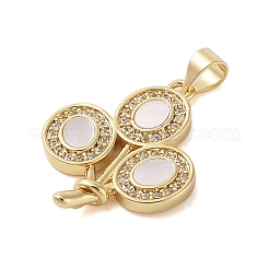Brass Micro Pave Clear Cubic Zirconia Pendants&nbsp;KK-I712-31G
