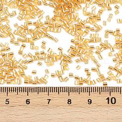FGBグレードAガラスシードビーズ  六角形（ツーカット）  銀並ぶ  ゴールデンロッド  2x1.5~2mm  穴：0.5mm  約21000個/袋&nbsp;SEED-R007-FH32