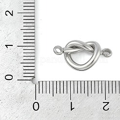304ステンレススチールコネクタチャーム  ハートノットリンク  ステンレス鋼色  19x17x4.5mm  穴：2mm&nbsp;STAS-M078-02P