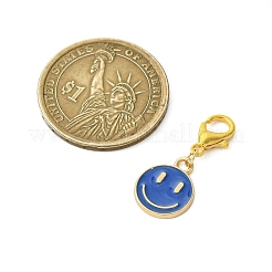 笑顔の合金エナメルペンダント装飾  亜鉛合金カニカン付き  ミックスカラー  27.5mm&nbsp;HJEW-JM02890
