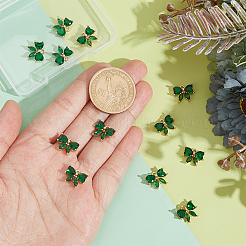 12Pcs Brass Glass Charms&nbsp;KK-PH0013-43B