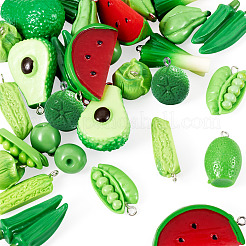 30Pcs 10 Styles Apple Resin Charms&nbsp;RESI-TA0005-72