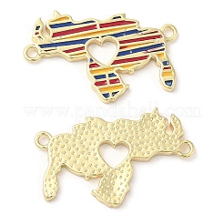 Rack Plating Brass Enamel Connector Charms&nbsp;KK-K332-33G-02
