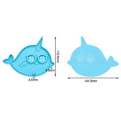 ハロウィンクジラマスクシリコンモールド  レジンキャストペンダントモールド  UVレジン用  エポキシ樹脂ジュエリー作り  空色  112.5x141.5x8.5mm  穴：4.5mm&nbsp;DIY-CJC0001-28