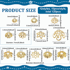 120Pcs 12 Styles Alloy Beads Caps&nbsp;FIND-PH0022-80G