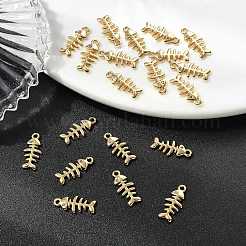 SHEGRACE Brass Micro Pave Cubic Zirconia Fishbone Charms&nbsp;XGR0163G-109G