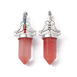 Natural & Synthetic Mixed Gemstone Big Pointed Pendants&nbsp;G-I342-01P