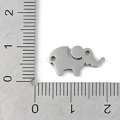 変色しない304ステンレススチールコネクタチャーム  象のリンク  ステンレス鋼色  8.5x15.5x1.2mm  穴：1.2mmと1.4mm&nbsp;STAS-L279-015P