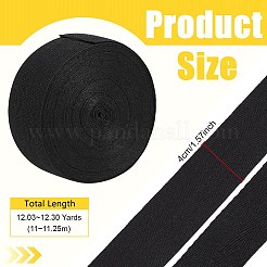 コットンダブルヘリンボーンリボン  洋服アクセサリー  ブラック  1-5/8インチ（40mm）  約12.03~12.30ヤード（11~11.25m）/ロール&nbsp;OCOR-WH0078-334C
