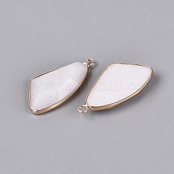 Natural White Jade Faceted Pendants&nbsp;G-Q606-51G
