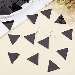 アクリルミラーラインストーンを縫う  コスチュームイブニングドレス用布衣料装飾アクセサリー  三角形  ブラック  25x28x1.5mm  穴：1.2mm  100pc&nbsp;DIY-GA0002-40