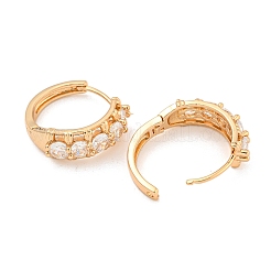 Brass Micro Pave Cubic Zirconia Hoop Earrings&nbsp;EJEW-A107-11C-KCG
