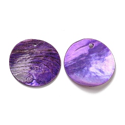 Spray Painted Natural Akoya Shell Pendants&nbsp;SHEL-F007-15B-16