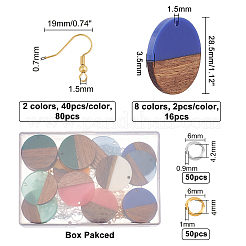 DIY 8 Pairs Flat Round Wood Earring Makings&nbsp;DIY-FH0002-03