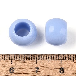 不透明なアクリルビーズ  ラウンド  コーンフラワーブルー  12x9.8mm  穴：6.5mm  約850個/500g&nbsp;SACR-N018-05J
