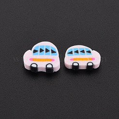 手作り樹脂クレイカボション  車  ピンク  7.5~9x8~10.5x2mm  約5500個/1000g&nbsp;CLAY-N006-139
