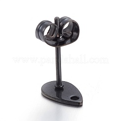 304 Stainless Steel Stud Earring Findings Ion Plating(IP)&nbsp;STAS-L211-05A-B