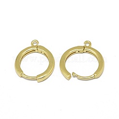 真鍮製のハギーフープピアス  カドミウムフリー＆鉛フリー  長持ちメッキ  サークルリング  ゴールドカラー  16.5x13.5x2mm  穴：1.2mm  ピン：0.8mm&nbsp;PALLOY-F249-19G