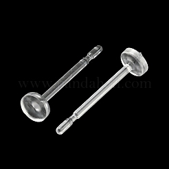 樹脂スタッドピアスパーツ  フラットラウンド  透明  11.5x3mm  ピン：0.7mm&nbsp;FIND-H046-02